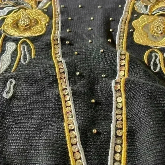 Etosha Tunic Sweater Cotton Blend Bat-Wing Long Sleeve Embellishments Size 1x - Picture 10 of 13